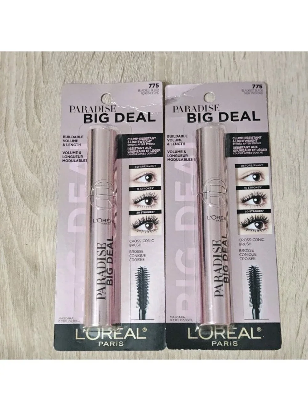 L'Oreal Paris Paradise Big Deal Mascara Volumizing Lengthening, 2pk 775 Blackest